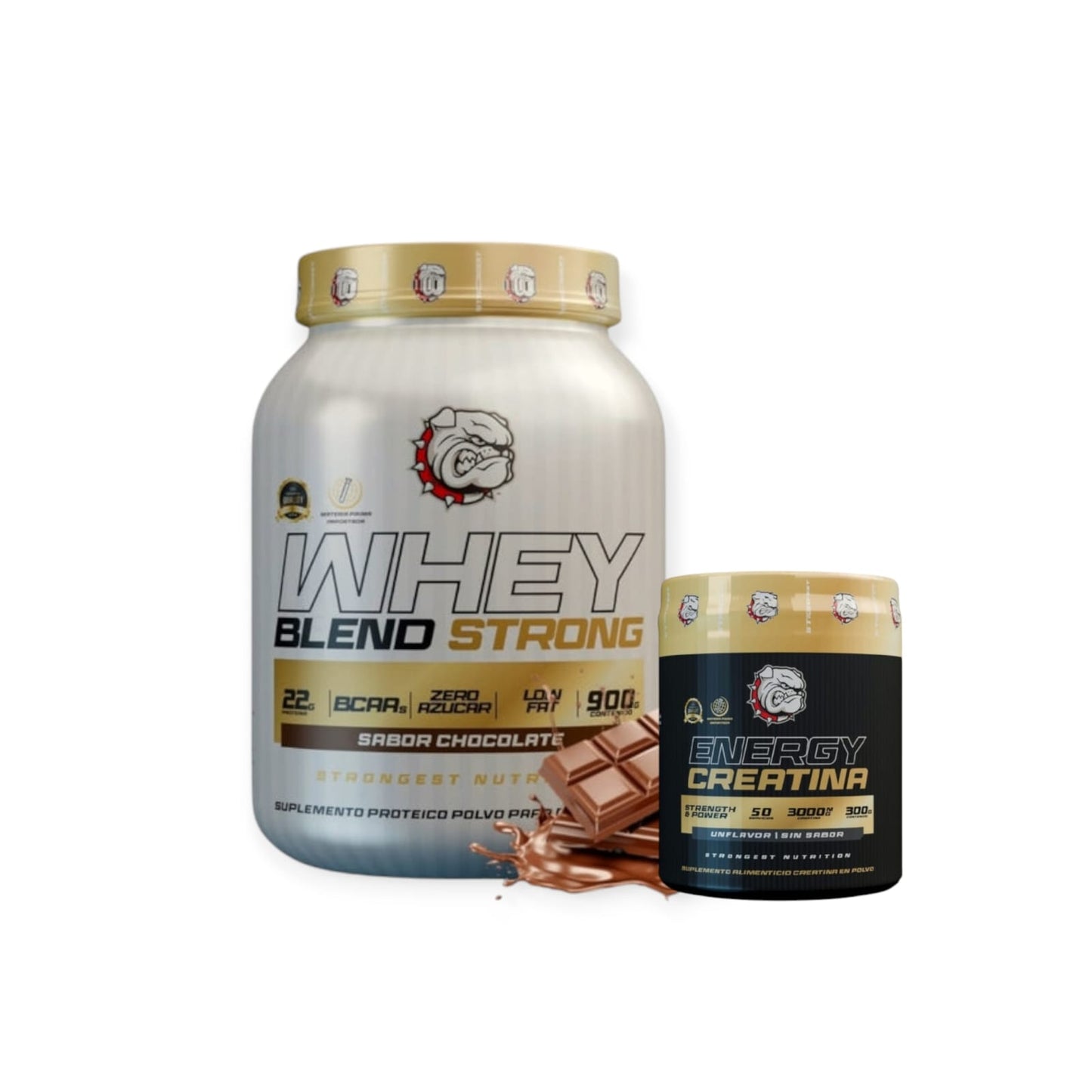 PACK PROTEINA WHEY BLEND 900GR + CREATINA ENERGY 300GR S/S - STRONGEST