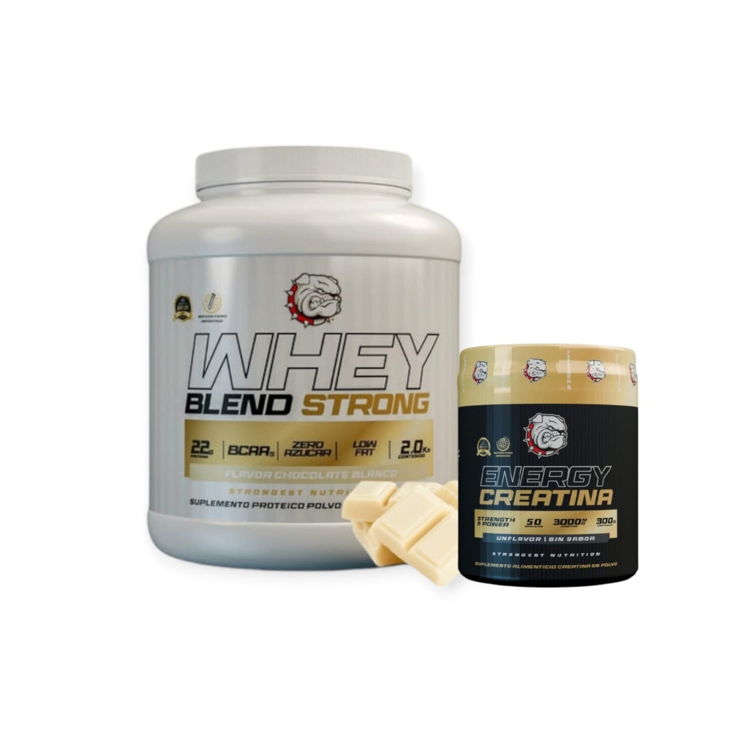 PACK PROTEINA WHEY BLEND 2KG + CREATINA ENERGY 300GR S/S - STRONGEST