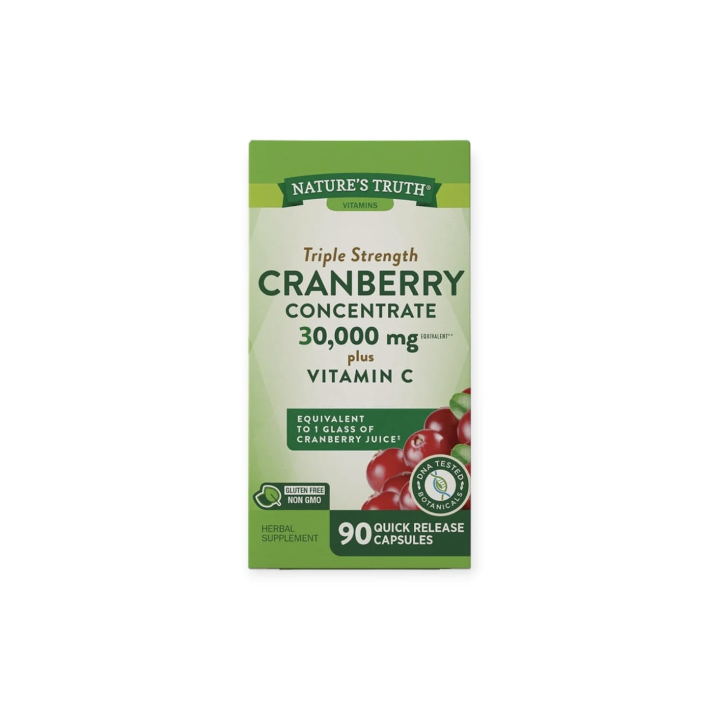 CRANBERRY CONCENTRADO 30000MG + VITAMINA C 90 CPS - NATURE'S TRUTH