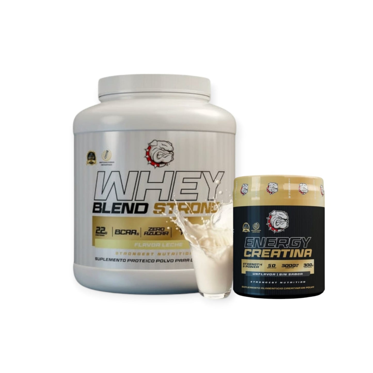 PACK PROTEINA WHEY BLEND 2KG + CREATINA ENERGY 300GR S/S - STRONGEST