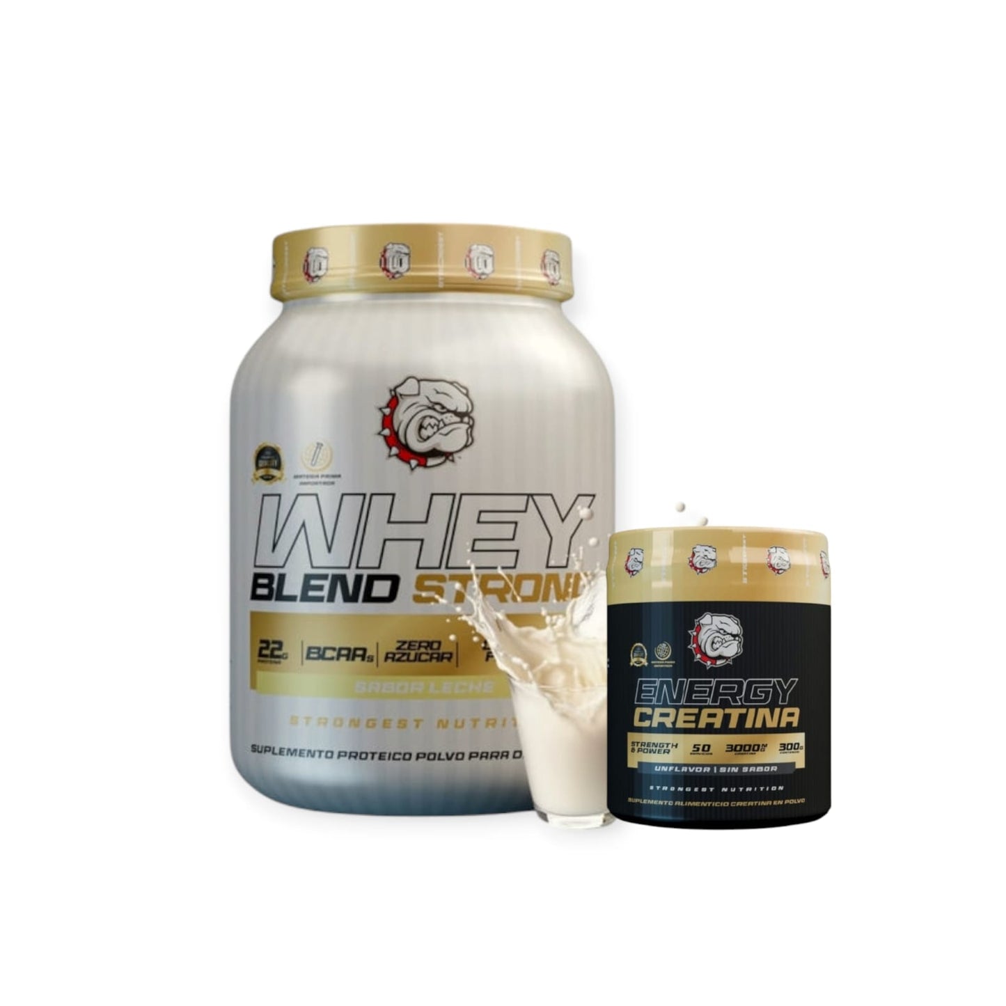 PACK PROTEINA WHEY BLEND 900GR + CREATINA ENERGY 300GR S/S - STRONGEST