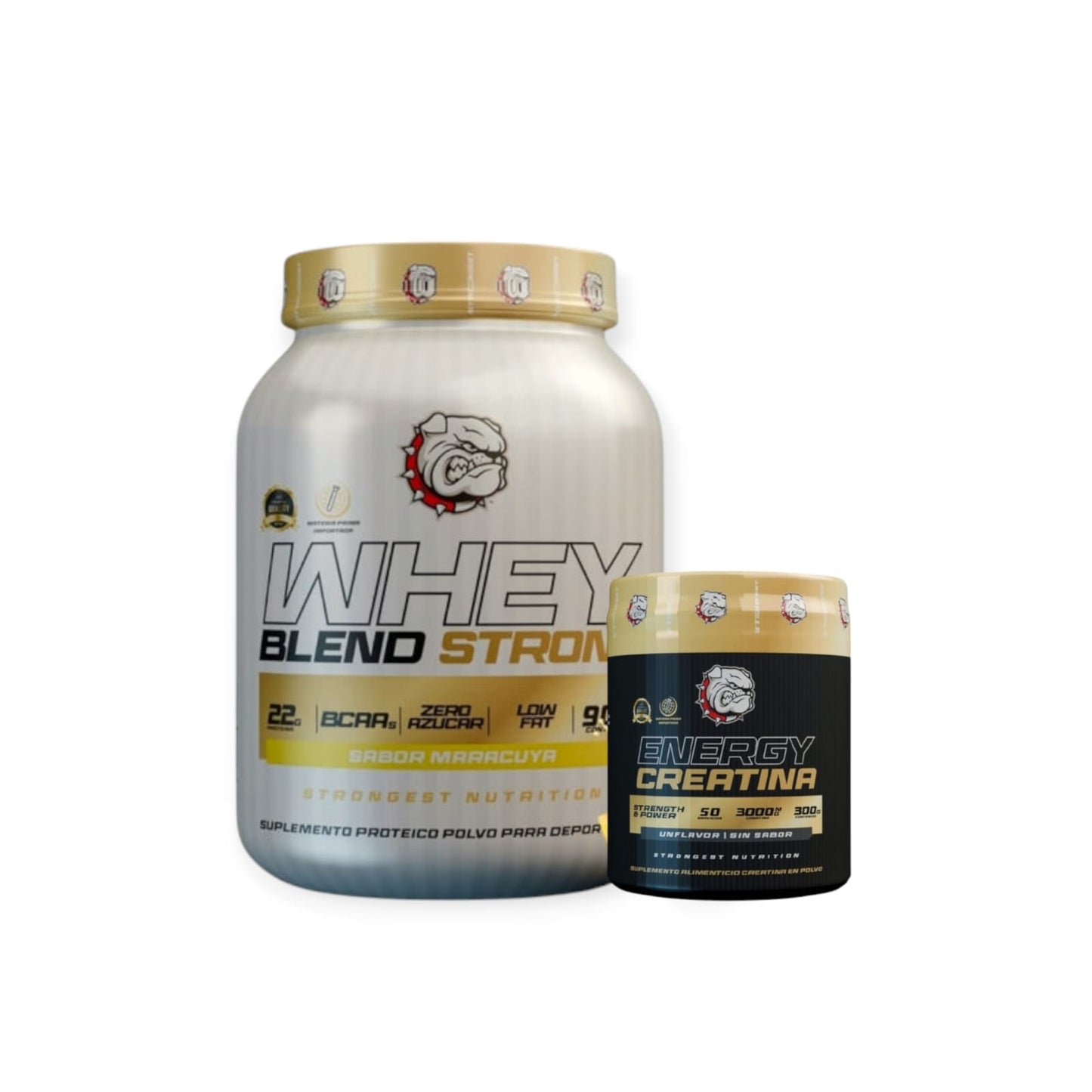 PACK PROTEINA WHEY BLEND 900GR + CREATINA ENERGY 300GR S/S - STRONGEST