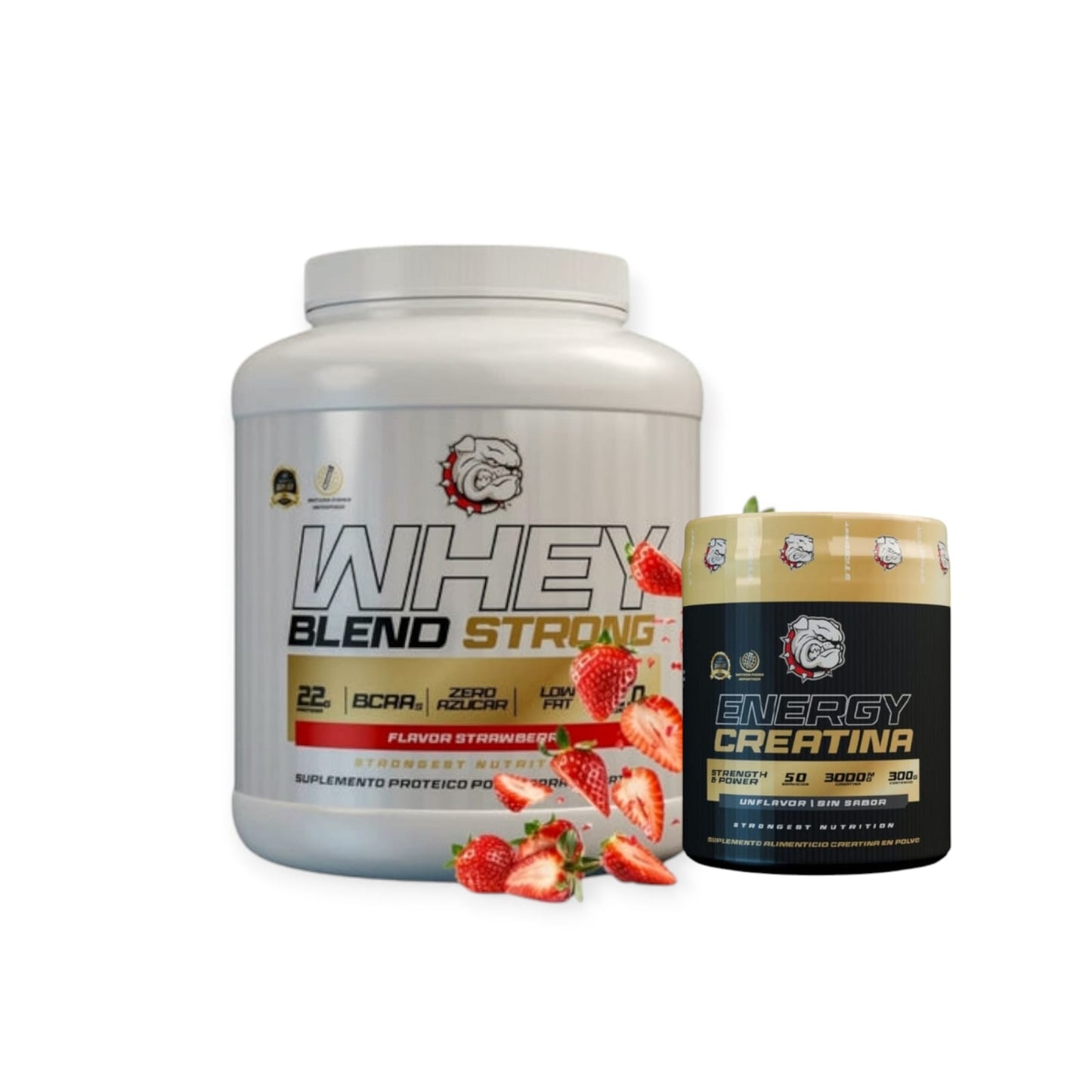 PACK PROTEINA WHEY BLEND 2KG + CREATINA ENERGY 300GR S/S - STRONGEST