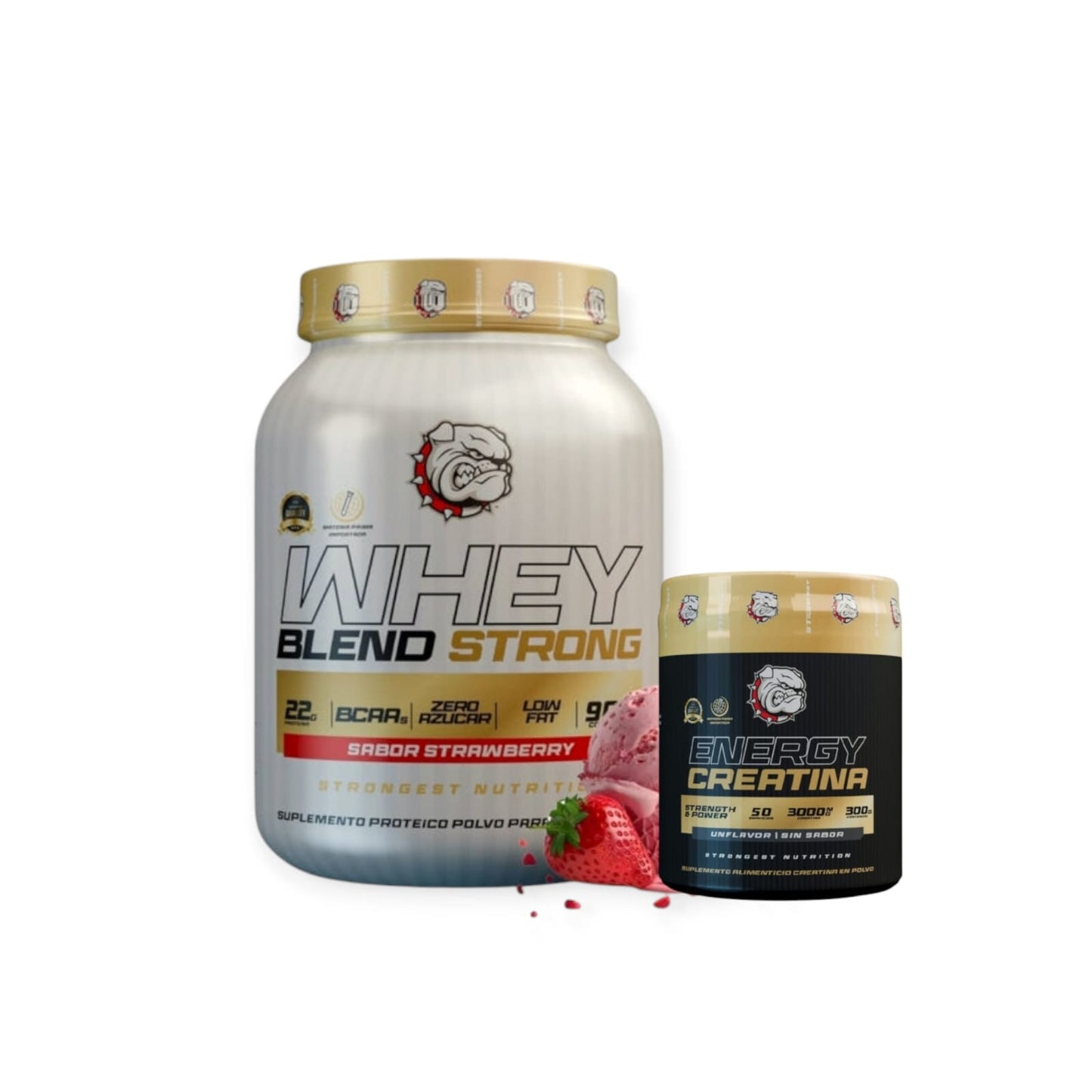 PACK PROTEINA WHEY BLEND 900GR + CREATINA ENERGY 300GR S/S - STRONGEST