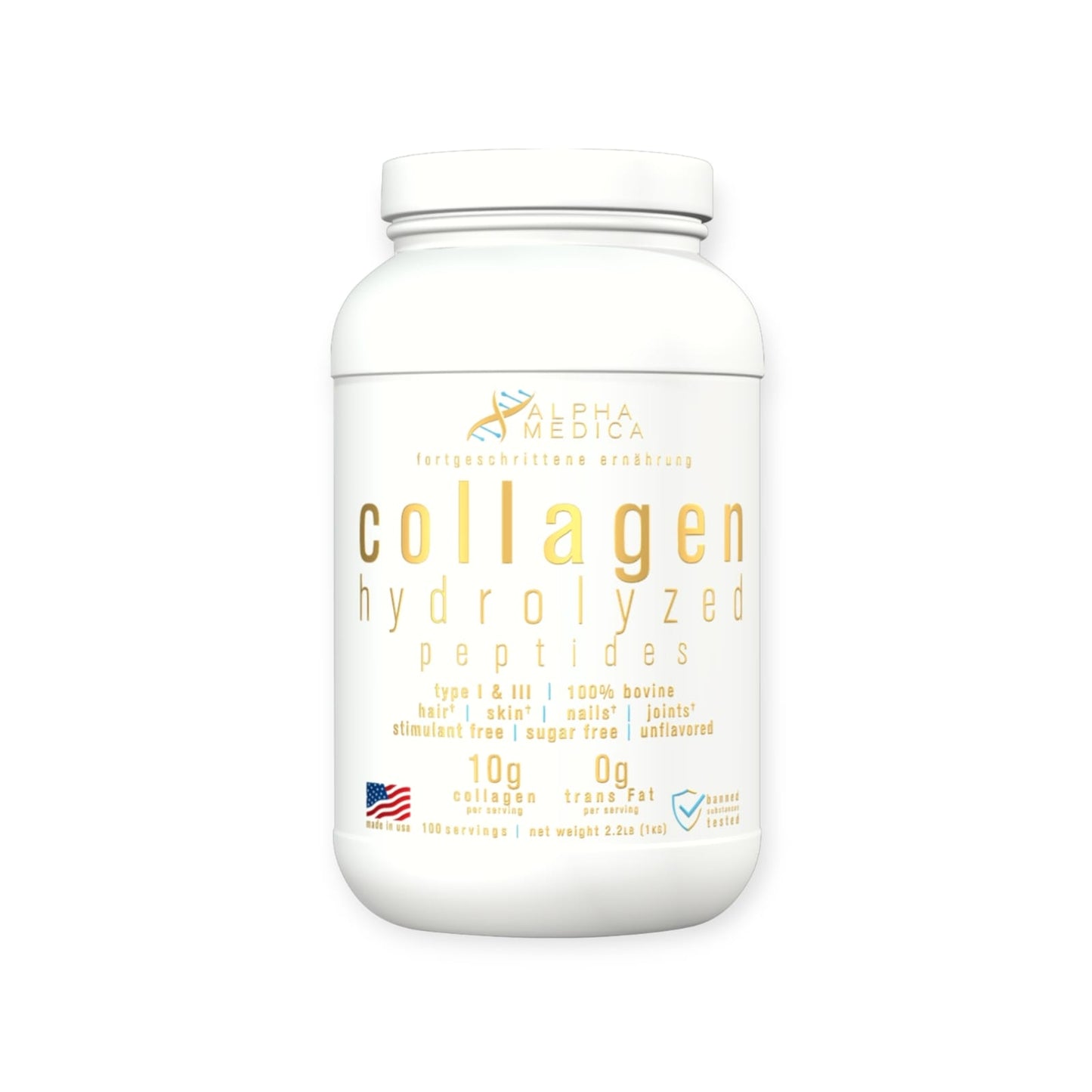 COLAGENO HIDROLIZADO PEPTIDOS 1KILO 100 SV - ALPHA MEDICA