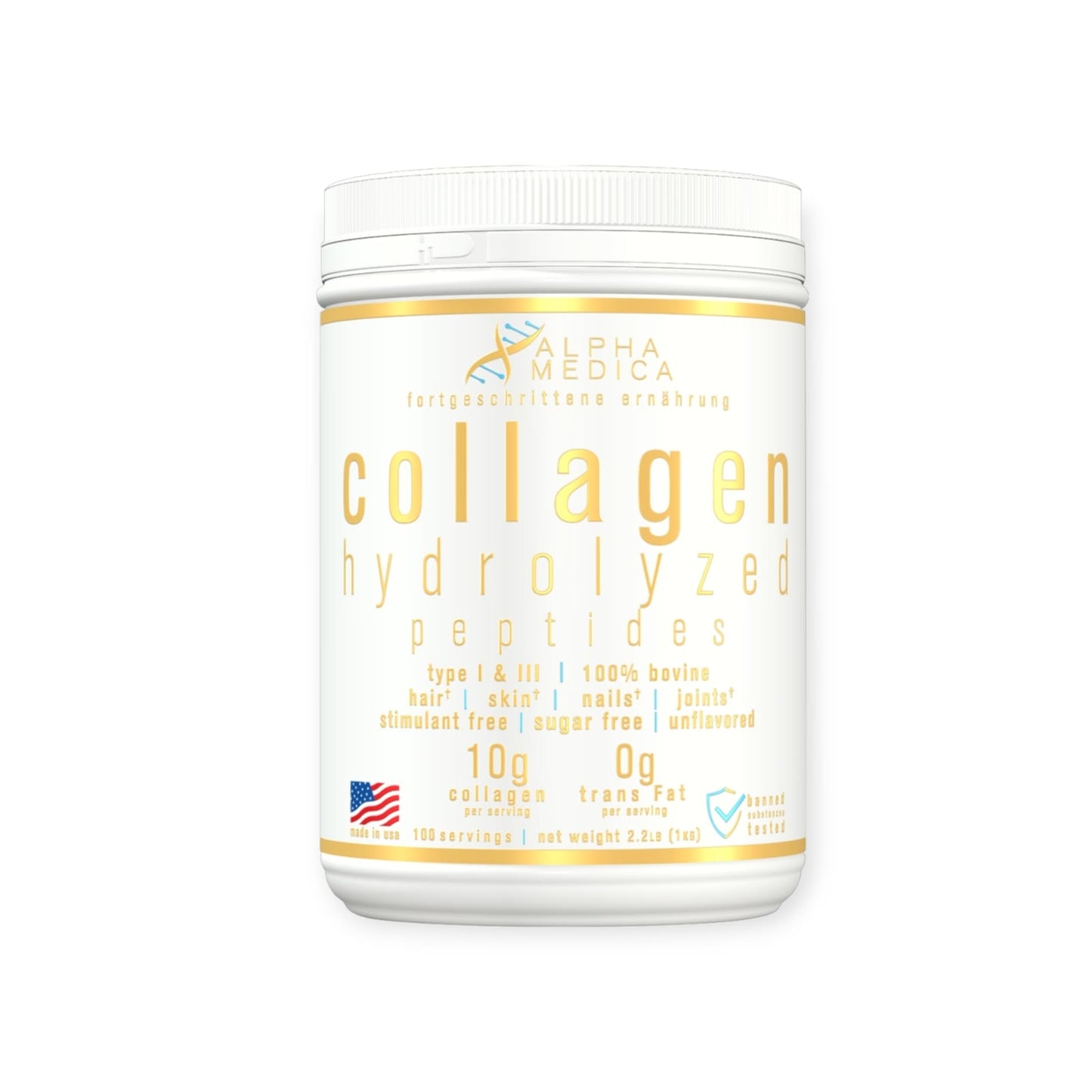 COLAGENO HIDROLIZADO PEPTIDOS 1KILO 100 SV - ALPHA MEDICA