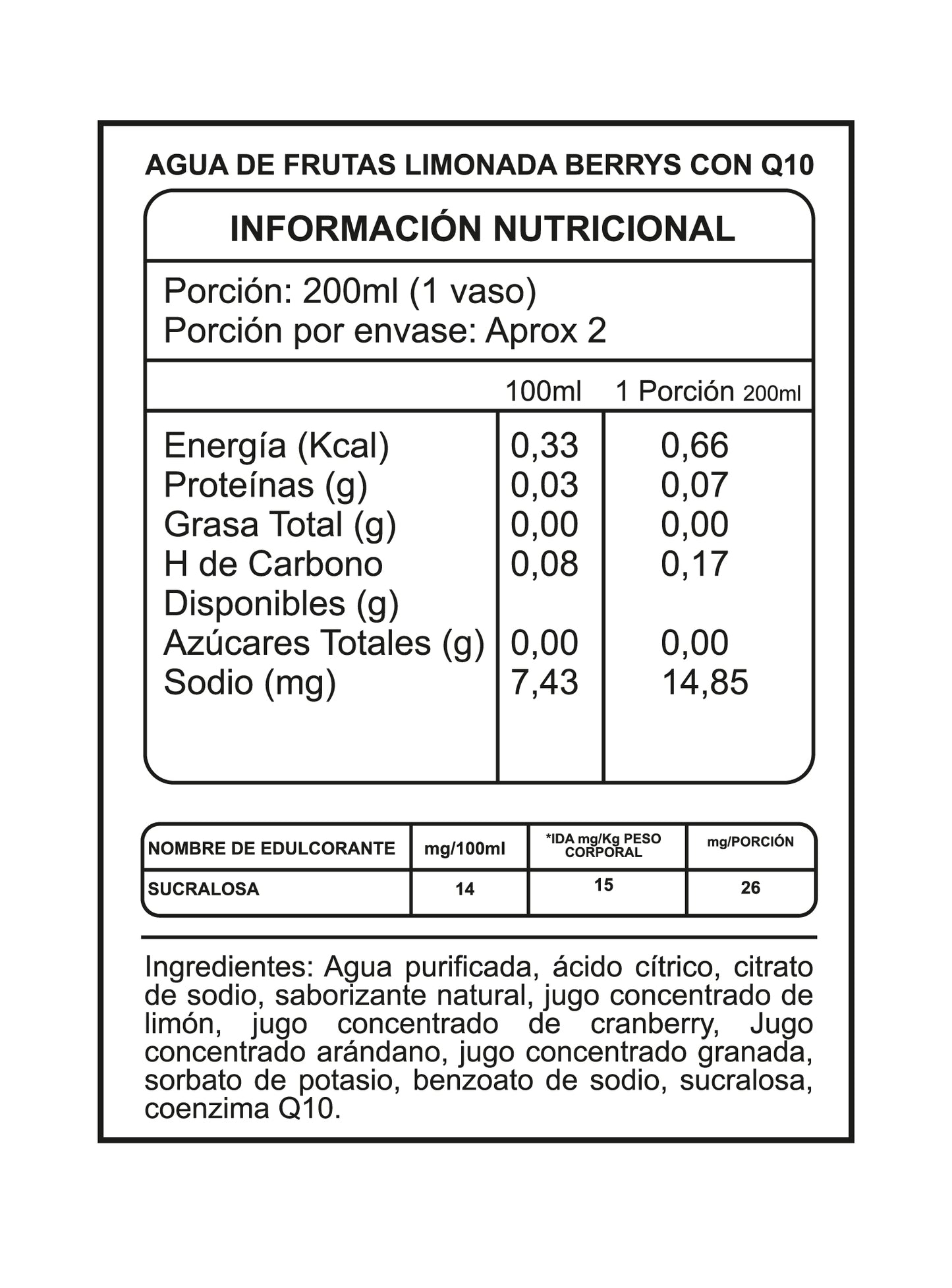 LIMONADA COENZIMA Q10 355ML - BY I LIKE