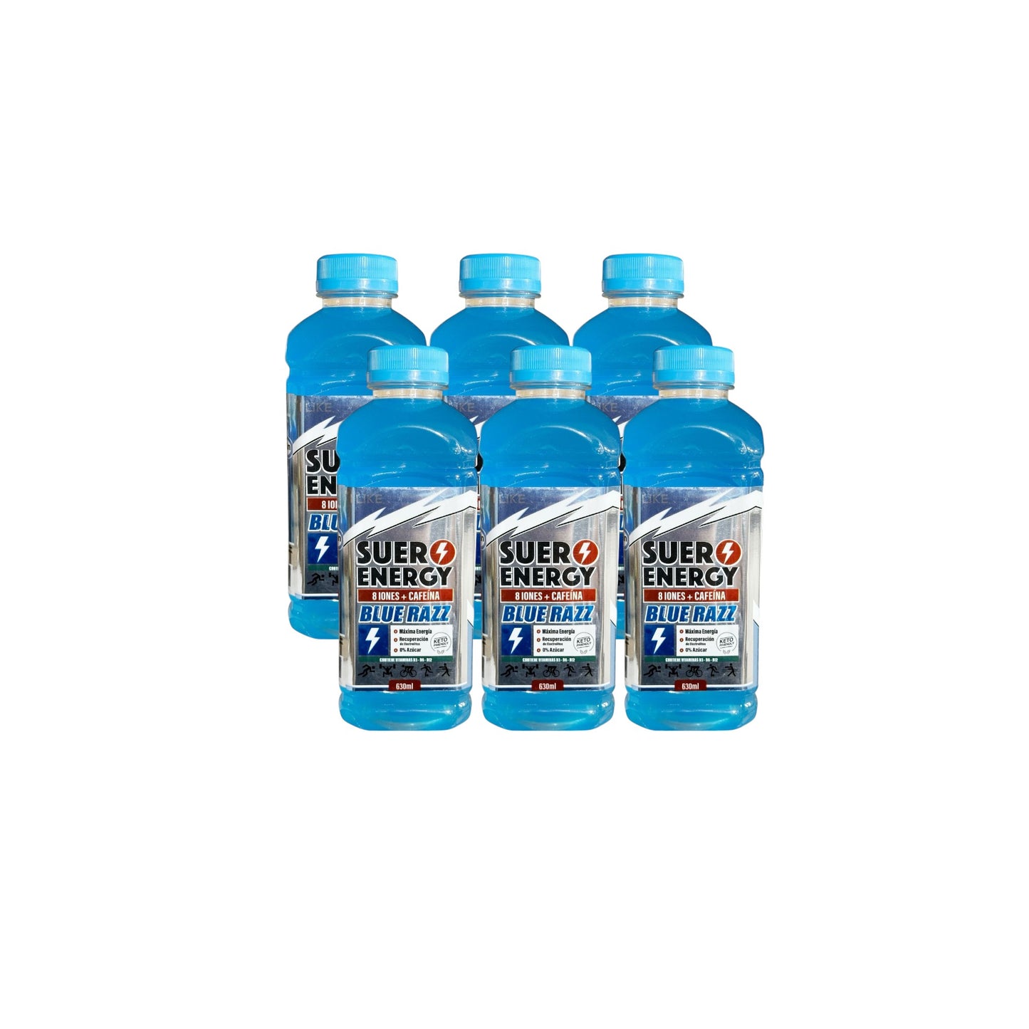 SUERO ENERGY 8 IONES + CAFEINA 630ML BLUE RAZZ - BY I LIKE